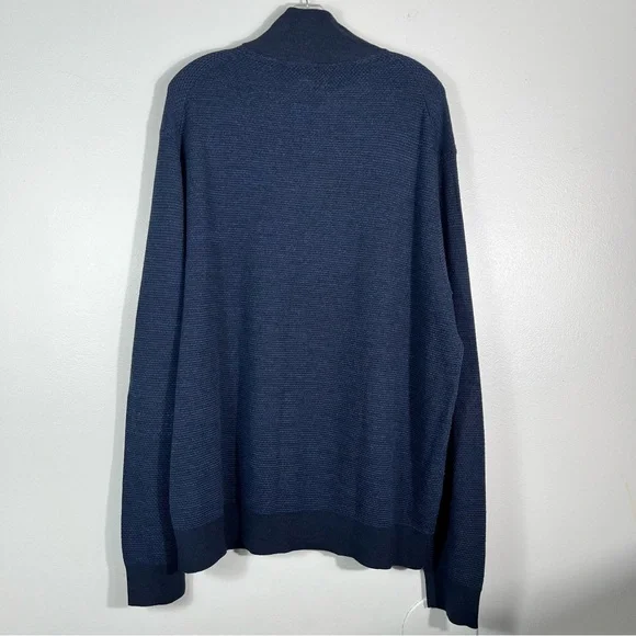 Polo Ralph Lauren Mens 100% Merino Wool Blue Quarter Zip Lightweight Sweater XXL - Picture 6 of 7